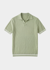 PIERRE PISTACHE RIBBED BUTTONLESS POLO