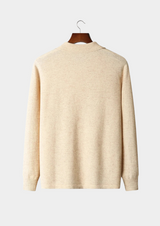 PURE EXTRA-FINE MERINO WOOL POLO CARDIGAN