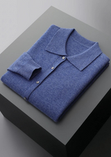 PURE EXTRA-FINE MERINO WOOL POLO CARDIGAN