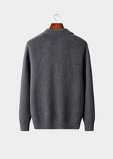 PREMIUM CASHMERE ZIP POLO CARDIGAN