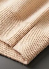 PURE EXTRA-FINE MERINO WOOL RIBBED ZIP CARDIGAN