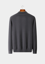 PURE CASHMERE DARK GRAY DUAL ZIP CARDIGAN