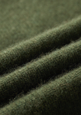 PURE CASHMERE OLIVE RIBBED HALF ZIP