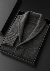PURE CASHMERE SHAWL COLLAR CARDIGAN