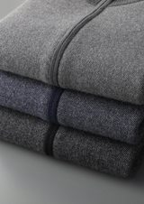 PREMIUM CASHMERE JACQUARD ZIP CARDIGAN