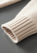 PURE CASHMERE OFF WHITE HALF ZIP SWEATER