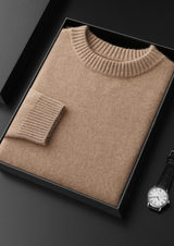 PURE CASHMERE BEIGE ESSENTIAL CREWNECK