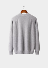 PURE EXTRA-FINE MERINO WOOL RIBBED ZIP CARDIGAN