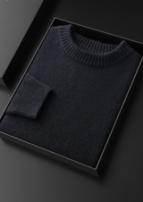 PURE CASHMERE NAVY BLUE ESSENTIAL CREWNECK