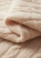 PURE EXTRA-FINE MERINO WOOL CABLE KNIT HENLEY SWEATER