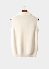 PURE CASHMERE IVORY BODY WARMER VEST