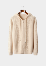 PURE EXTRA-FINE MERINO WOOL WINTERTIME ZIPPER HOODIE