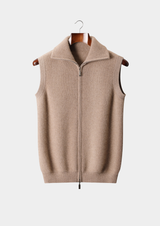 PURE CASHMERE BEIGE BODY WARMER VEST
