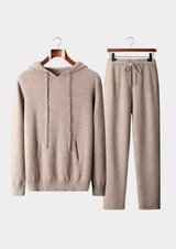 PURE EXTRA-FINE MERINO WOOL BEIGE SAVRO SET