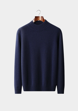 PURE CASHMERE LIGHT GRAY MOCKNECK SWEATER