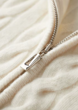 PURE EXTRA-FINE MERINO WOOL DUAL-ZIP CABLE CARDIGAN