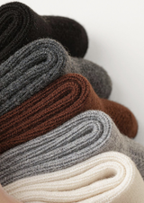 COFFEE ULTRA-SOFT RIBBED MERINO WOOL SOCKS