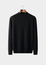 PURE CASHMERE LIGHT GRAY MOCKNECK SWEATER