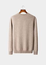 PURE EXTRA-FINE MERINO WOOL CABLE CREWNECK