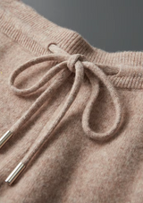 PURE EXTRA-FINE MERINO WOOL BEIGE SAVRO SET