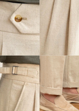 NAPOLI PLEATED COASTAL TROUSERS - Sand