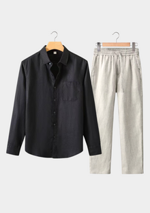DOLCEVITA LONGSLEEVE SUMMER SET - BLACK/BEIGE
