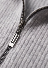 PURE EXTRA-FINE MERINO WOOL RIBBED CARDIGAN
