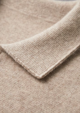 PURE EXTRA-FINE MERINO WOOL ZIP POLO CARDIGAN