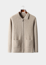 PREMIUM CASHMERE ZIPPER CARDIGAN