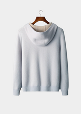 PREMIUM CASHMERE TWO-TONE ZIPPER HOODIE