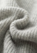 PURE EXTRA-FINE MERINO WOOL RIBBED ZIP HOODIE