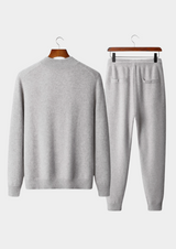 PURE EXTRA-FINE MERINO WOOL LIGHT GRAY LUZZO SET