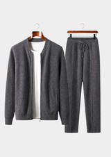 PURE EXTRA-FINE MERINO WOOL DARK GRAY FALCONI SET