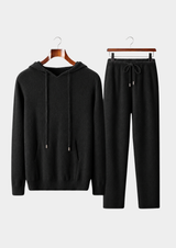 PURE EXTRA-FINE MERINO WOOL BLACK SAVRO SET
