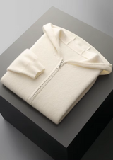 PURE EXTRA-FINE MERINO WOOL ZIPPER HOODIE