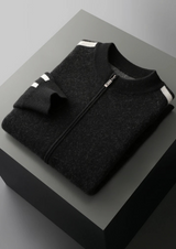 PURE EXTRA-FINE MERINO WOOL STRIPED CARDIGAN