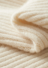 PURE CASHMERE IVORY PATTERNED MOCKNECK