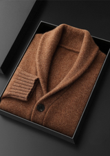 PURE CASHMERE SHAWL COLLAR CARDIGAN