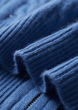 PREMIUM CASHMERE CABLE KNIT ZIPPER HOODIE