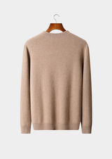 PURE CASHMERE BEIGE ESSENTIAL CREWNECK