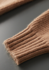 PURE CASHMERE MUSTARD RIBBED ZIP CARDIGAN