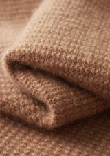 PURE CASHMERE MUSTARD RIBBED ZIP CARDIGAN