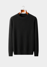 PURE CASHMERE BLACK ESSENTIAL CREWNECK