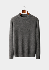 PURE CASHMERE GRAY ESSENTIAL CREWNECK