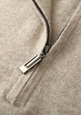 PURE EXTRA-FINE MERINO WOOL HALF ZIP SWEATER