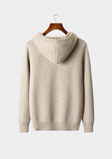 PURE EXTRA-FINE MERINO WOOL BUTTON HOODIE