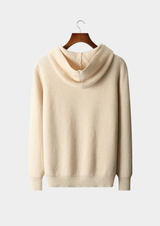 PURE EXTRA-FINE MERINO WOOL HALF ZIPPER HOODIE