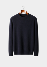 PURE CASHMERE NAVY BLUE ESSENTIAL CREWNECK