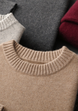 PURE CASHMERE BURGUNDY ESSENTIAL CREWNECK