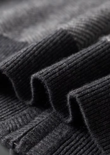 PURE EXTRA-FINE MERINO WOOL GRAY HERRINGBONE SET